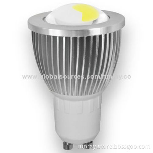 3W GU10 LED Spotlight COB Type, AC 85-265V Epistar Chip, 72H Aging Time, CE/RoHS ISO9001 Factory